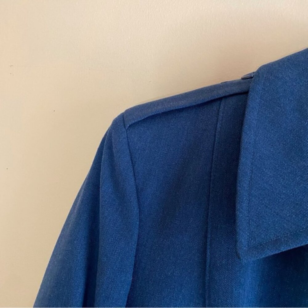 Vintage Canadian Air Force 100% Wool Blue Lined Long Overcoat Jacket Woman Large - Picture 6 of 15